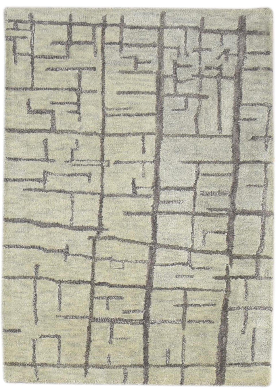Sage Wool Rug 2' X 3' Modern Hand Tufted Scandinavian Geometric Small Carpet Area Rug