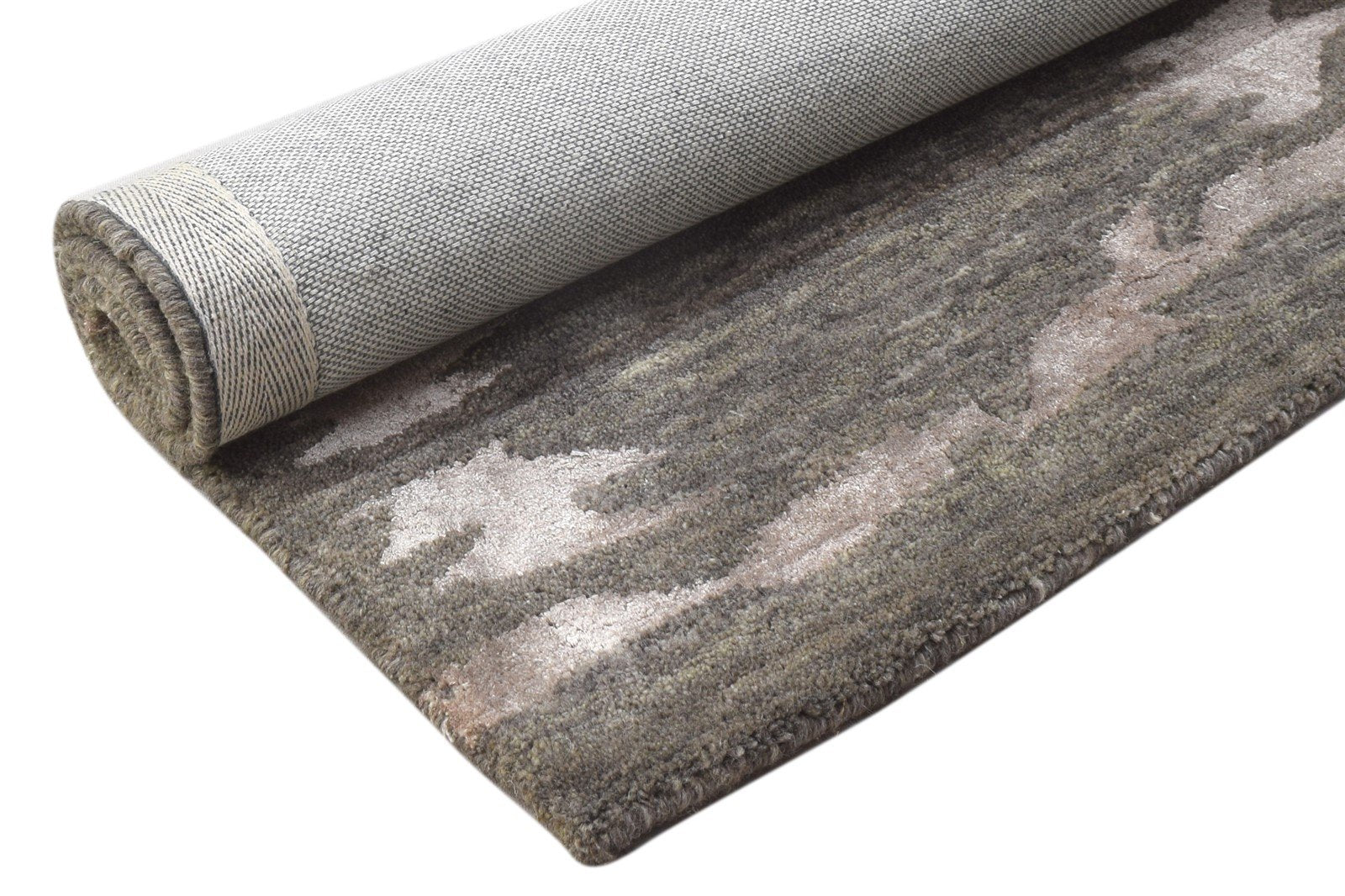 Wool Brown Rug 2' X 3' Modern Hand Tufted Scandinavian Geometric Small Carpet Area Rug