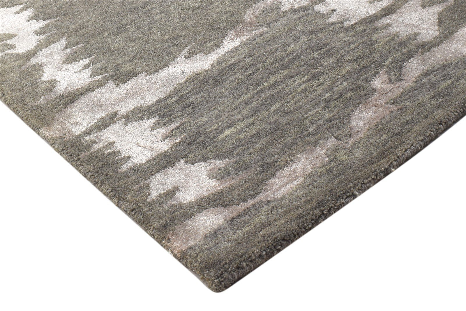 Wool Brown Rug 2' X 3' Modern Hand Tufted Scandinavian Geometric Small Carpet Area Rug