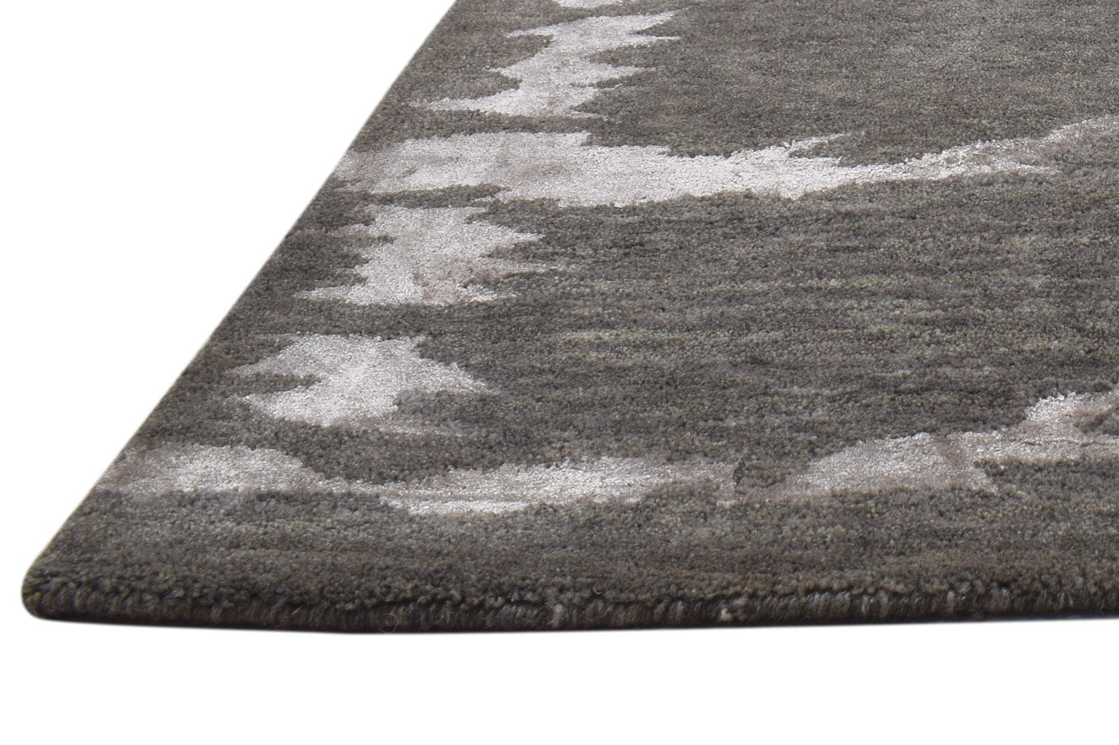 Wool Brown Rug 2' X 3' Modern Hand Tufted Scandinavian Geometric Small Carpet Area Rug