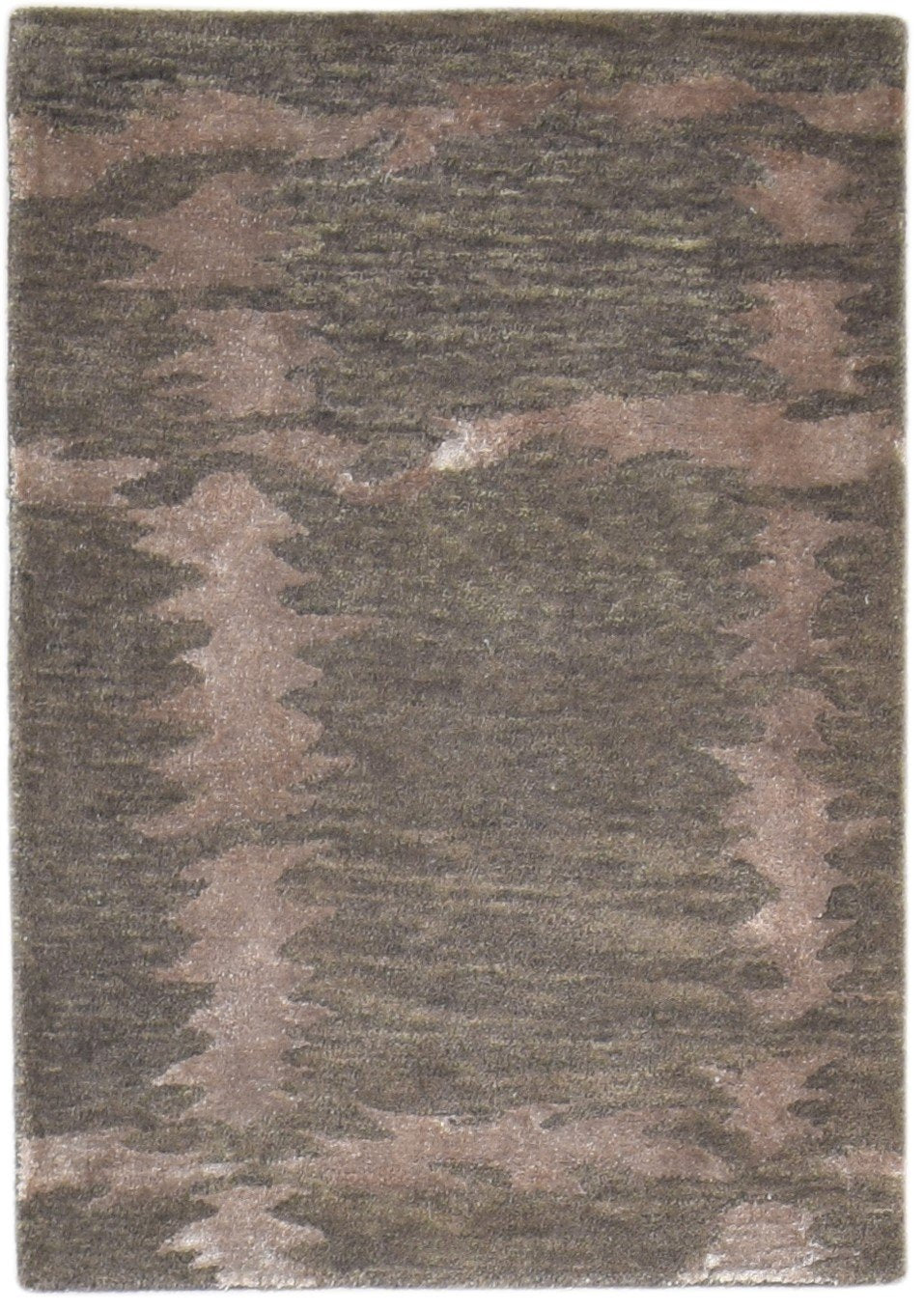 Wool Brown Rug 2' X 3' Modern Hand Tufted Scandinavian Geometric Small Carpet Area Rug