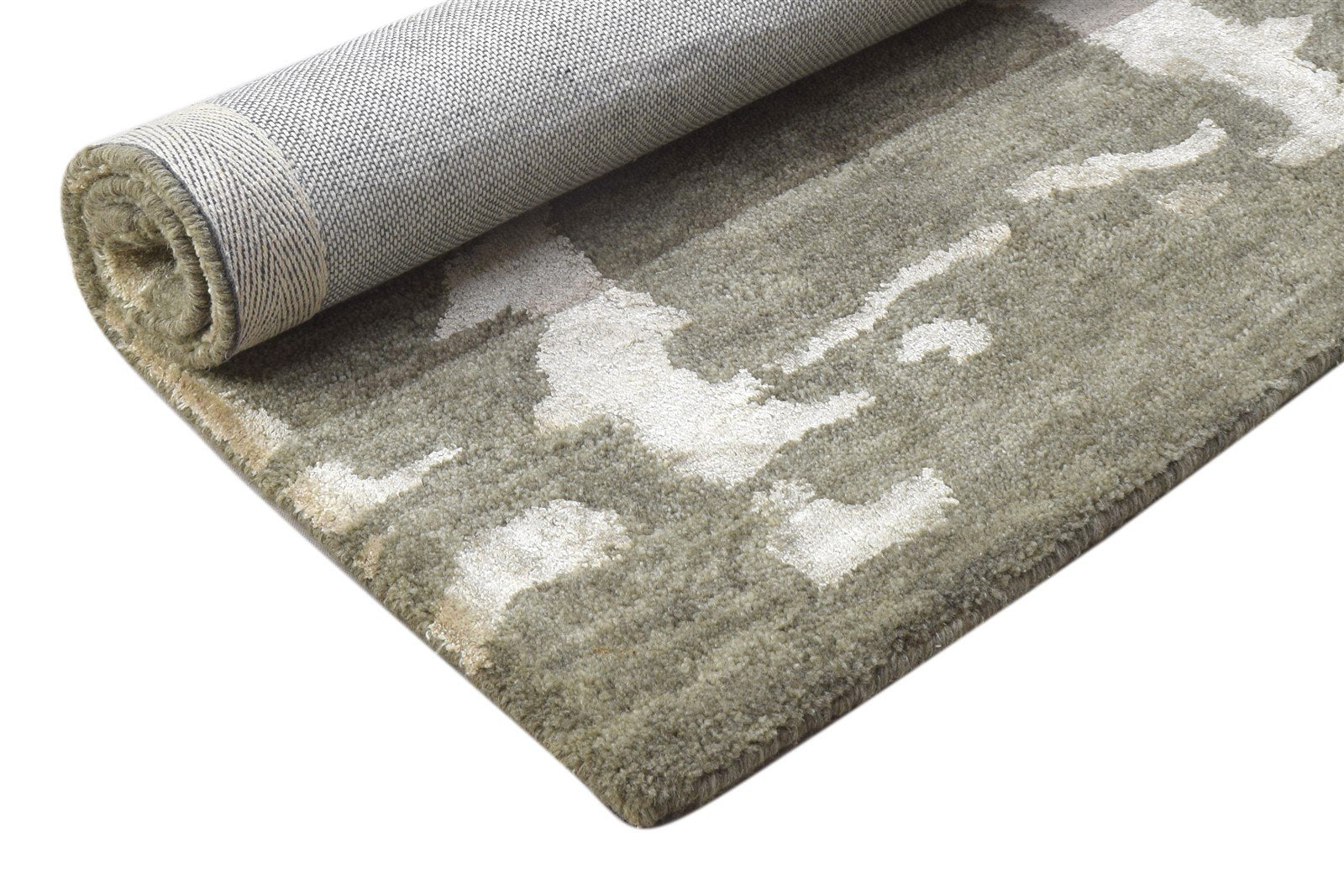 Hand Tufted Brown Wool Rug 2' X 3' Modern Scandinavian Geometric Small Carpet Area Rug