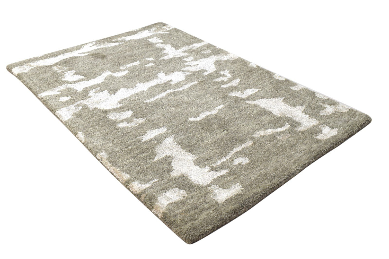 Hand Tufted Brown Wool Rug 2' X 3' Modern Scandinavian Geometric Small Carpet Area Rug