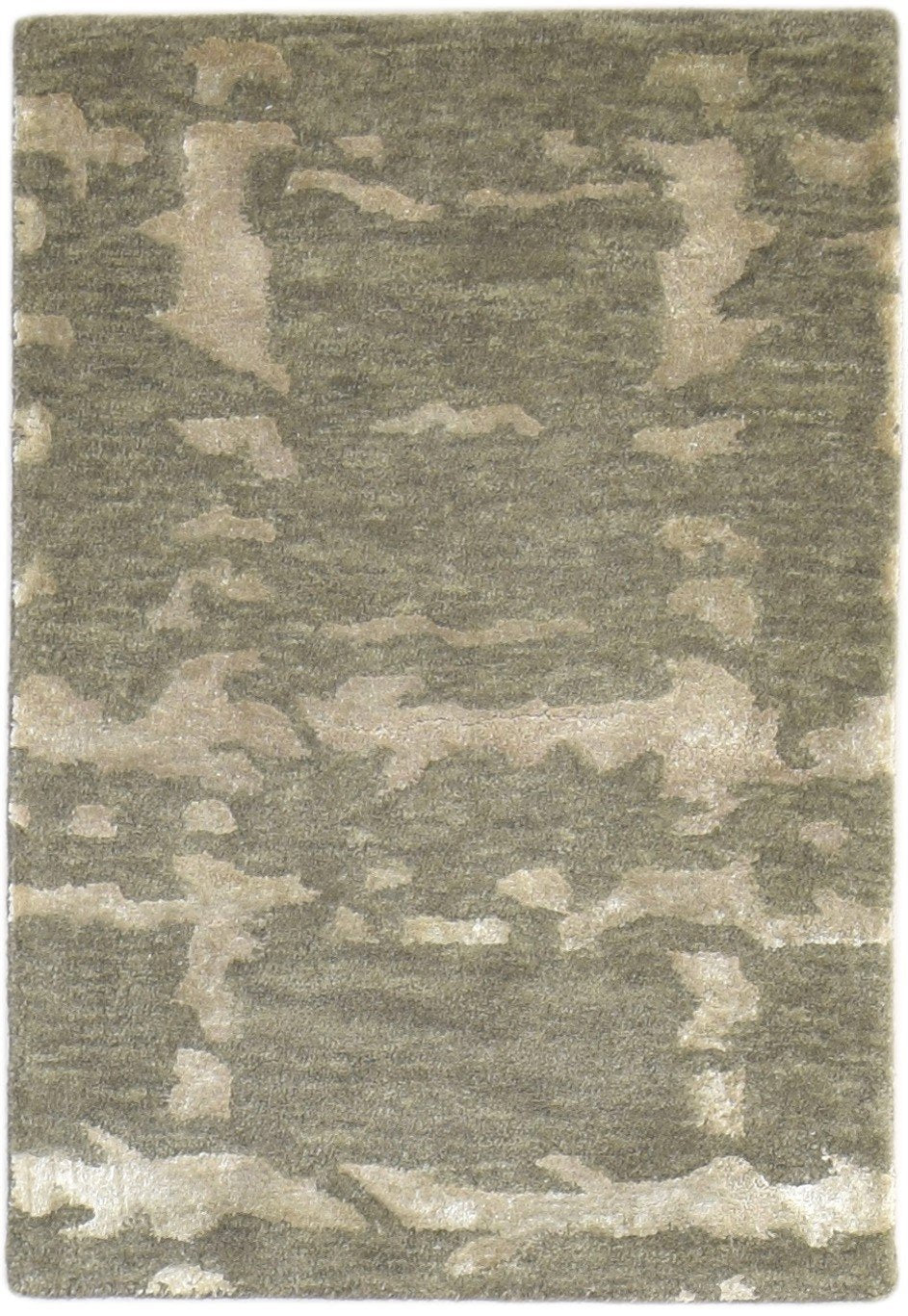 Hand Tufted Brown Wool Rug 2' X 3' Modern Scandinavian Geometric Small Carpet Area Rug