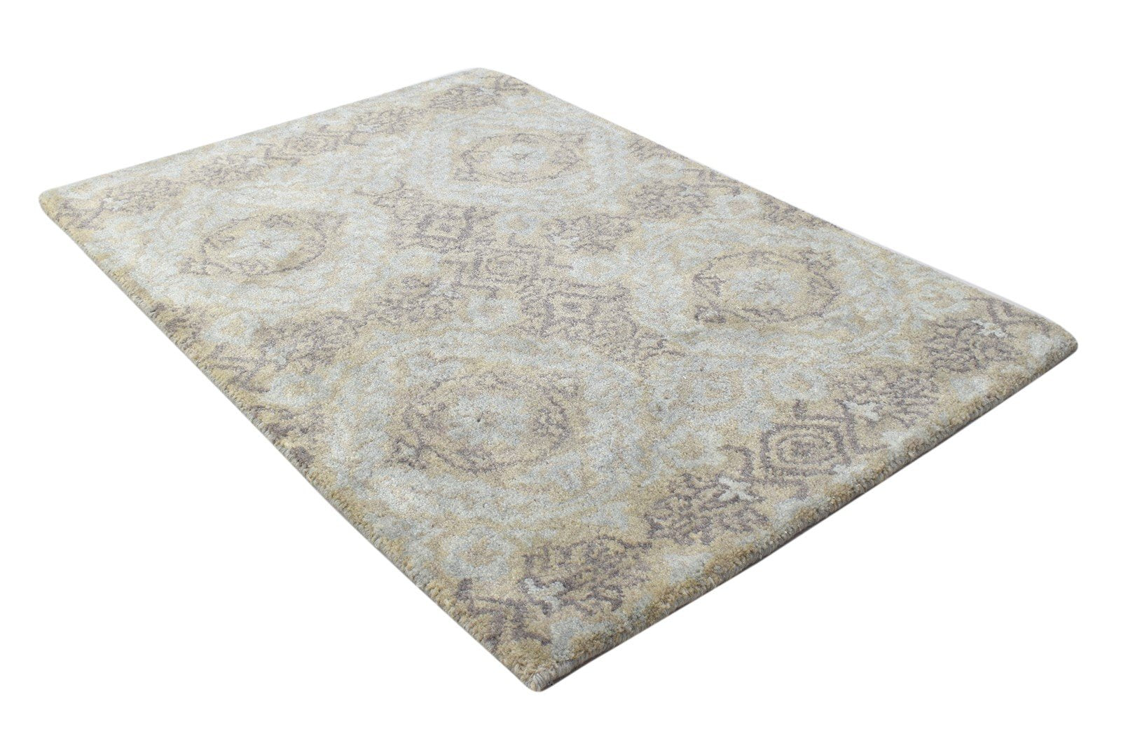 Hand Tufted Sage Wool Rug 2' X 3' Modern Oushak Oriental Small Carpet Area Rug