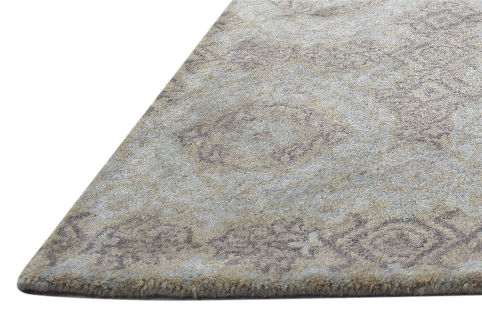 Hand Tufted Sage Wool Rug 2' X 3' Modern Oushak Oriental Small Carpet Area Rug