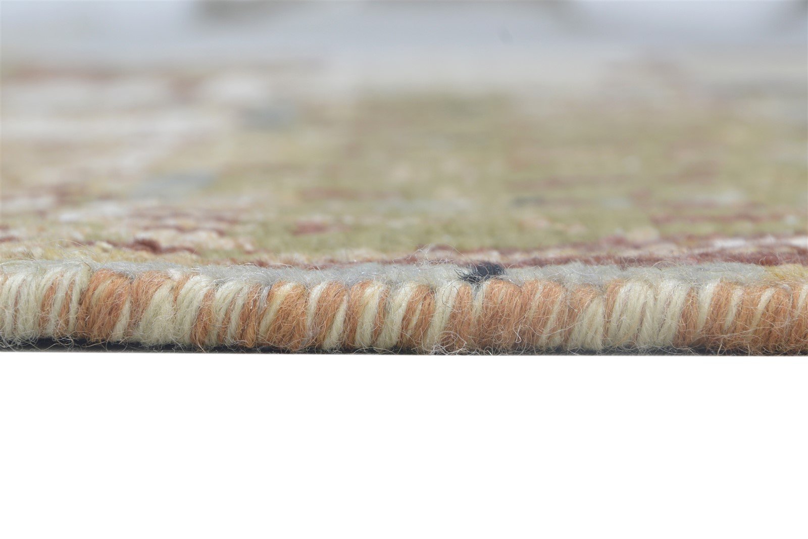Hand Knotted Sage Wool Rug 4' X 6' Modern Indian Abstract Room Size Carpet Area Rug