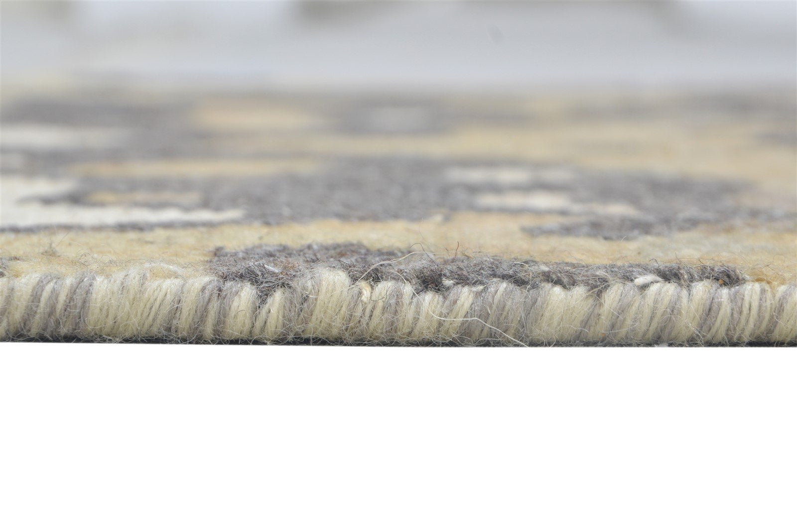 Wool Brown Rug 3' X 10' Modern Hand Knotted Indian Abstract Small Runner Area Rug