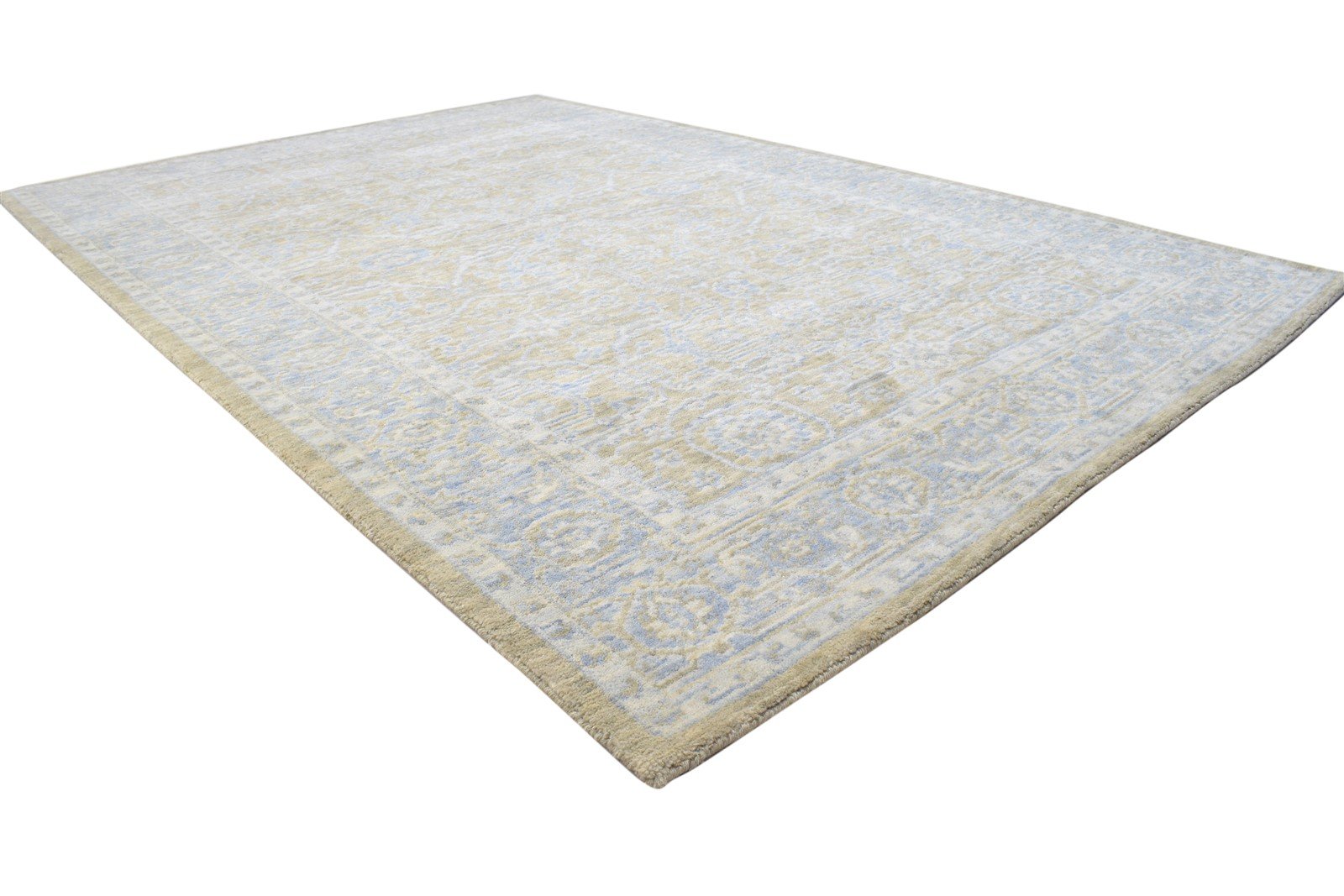 Brown Wool Silk Rug 5X8 Modern Jacquard Loom Oushak Oriental Room Size Carpet Area Rug