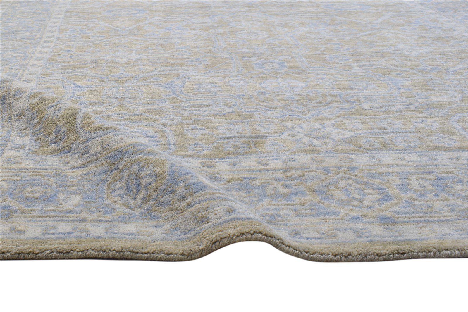 Brown Wool Silk Rug 5X8 Modern Jacquard Loom Oushak Oriental Room Size Carpet Area Rug