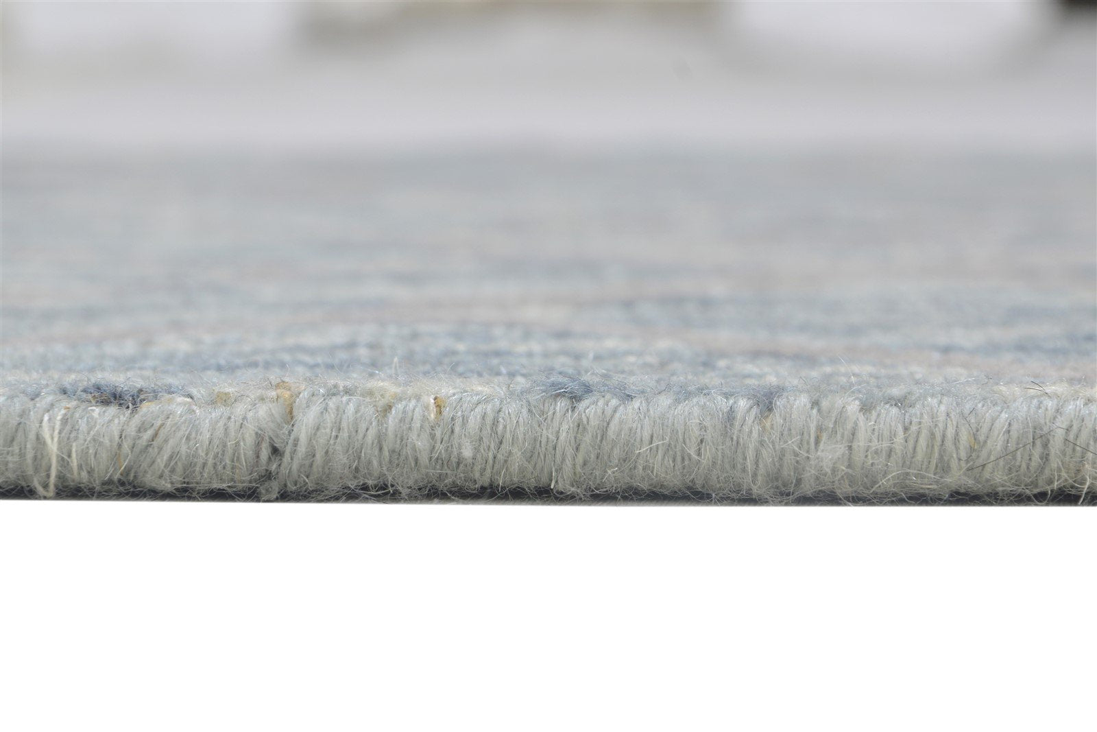 Jacquard Loom Grey Wool Silk Rug 2X8 Modern Scandinavian Geometric Small Runner Area Rug