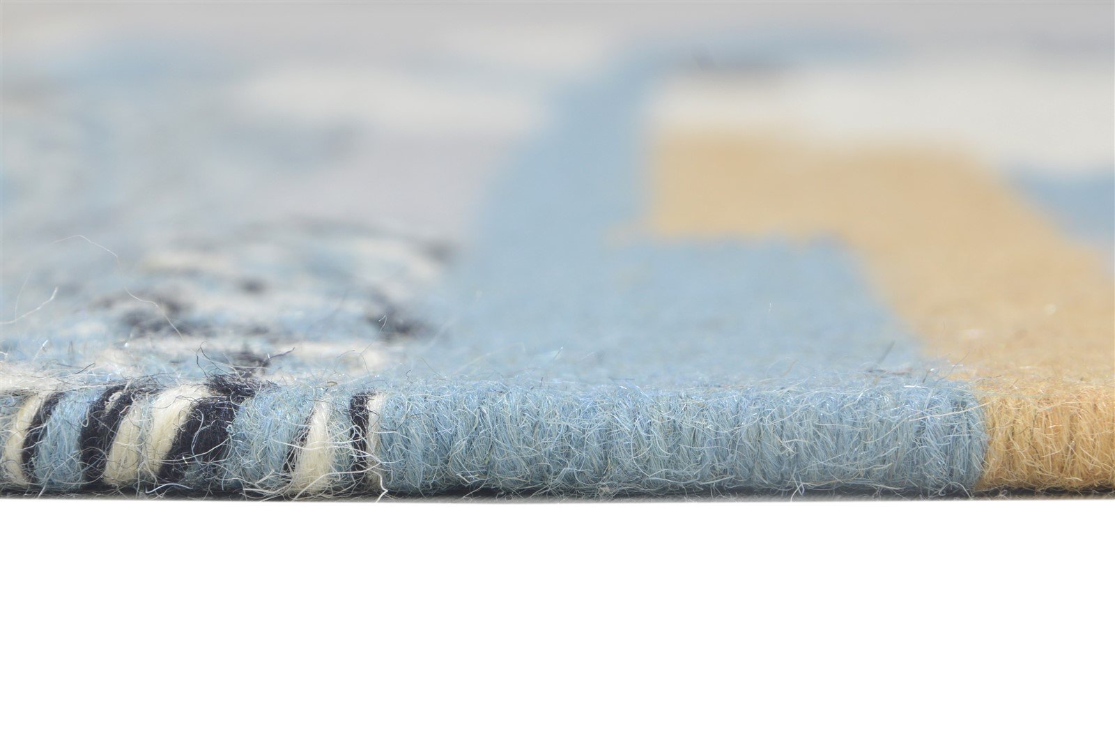 4' X 6' Rug Wool Blue Modern Dhurrie Moroccan Geometric Room Size Carpet Area Rug