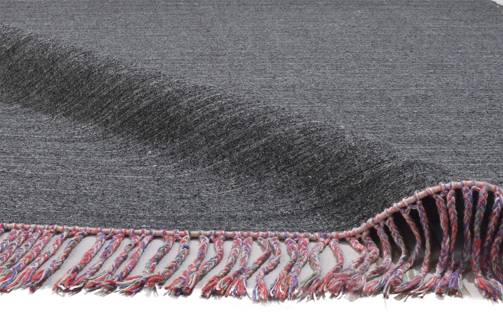 Silk Charcoal Rug 5' X 8' Modern Handloom Scandinavian Solid Room Size Carpet Area Rug