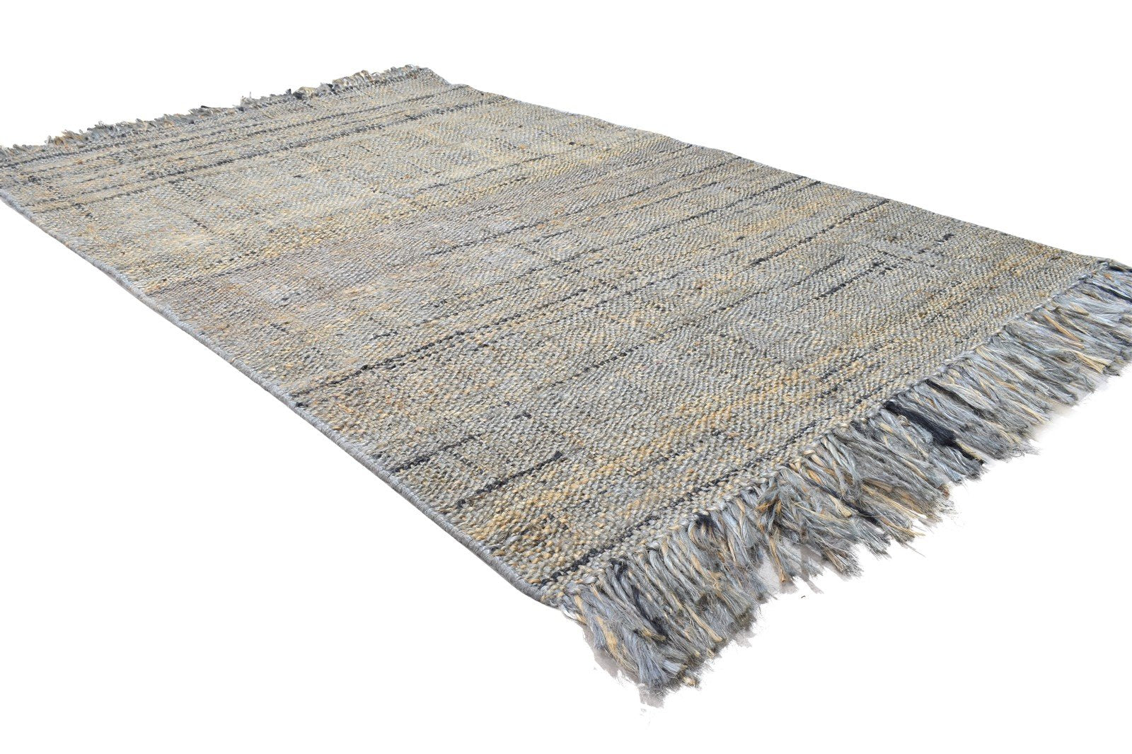 4' X 6' Rug Hemp Brown Modern Dhurrie Scandinavian Abstract Room Size Carpet Area Rug