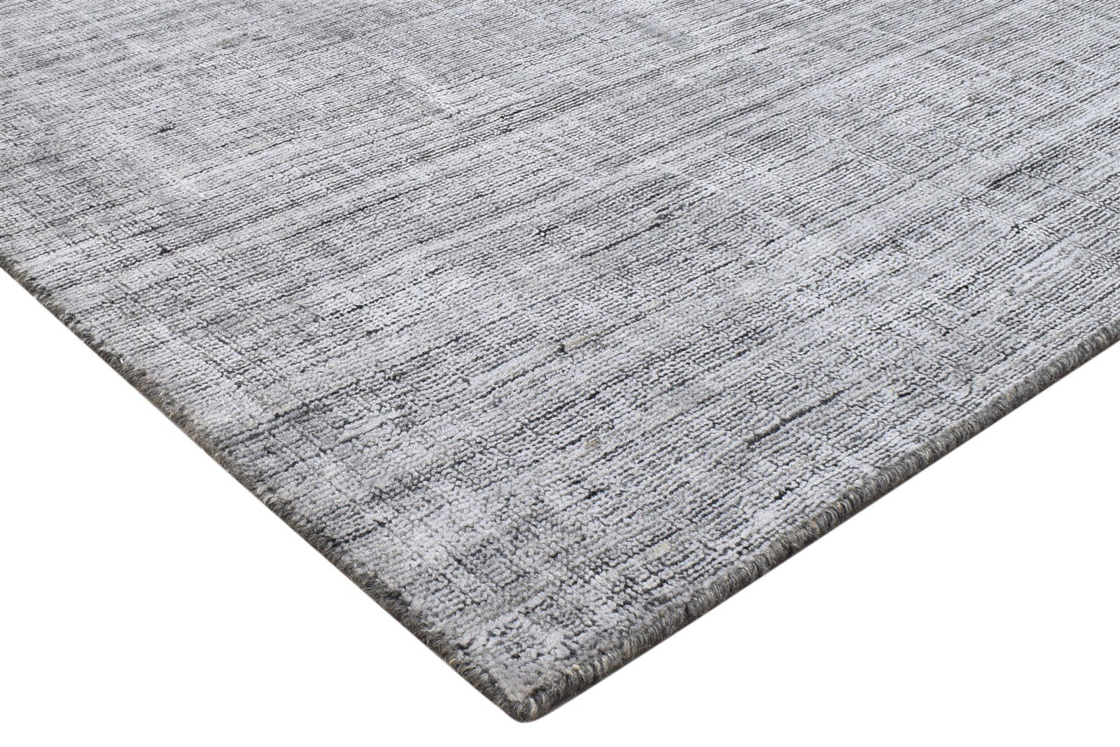 5X6 Rug Wool / Silk Dark Grey Modern Handloom Scandinavian Solid Room Size Area Rug