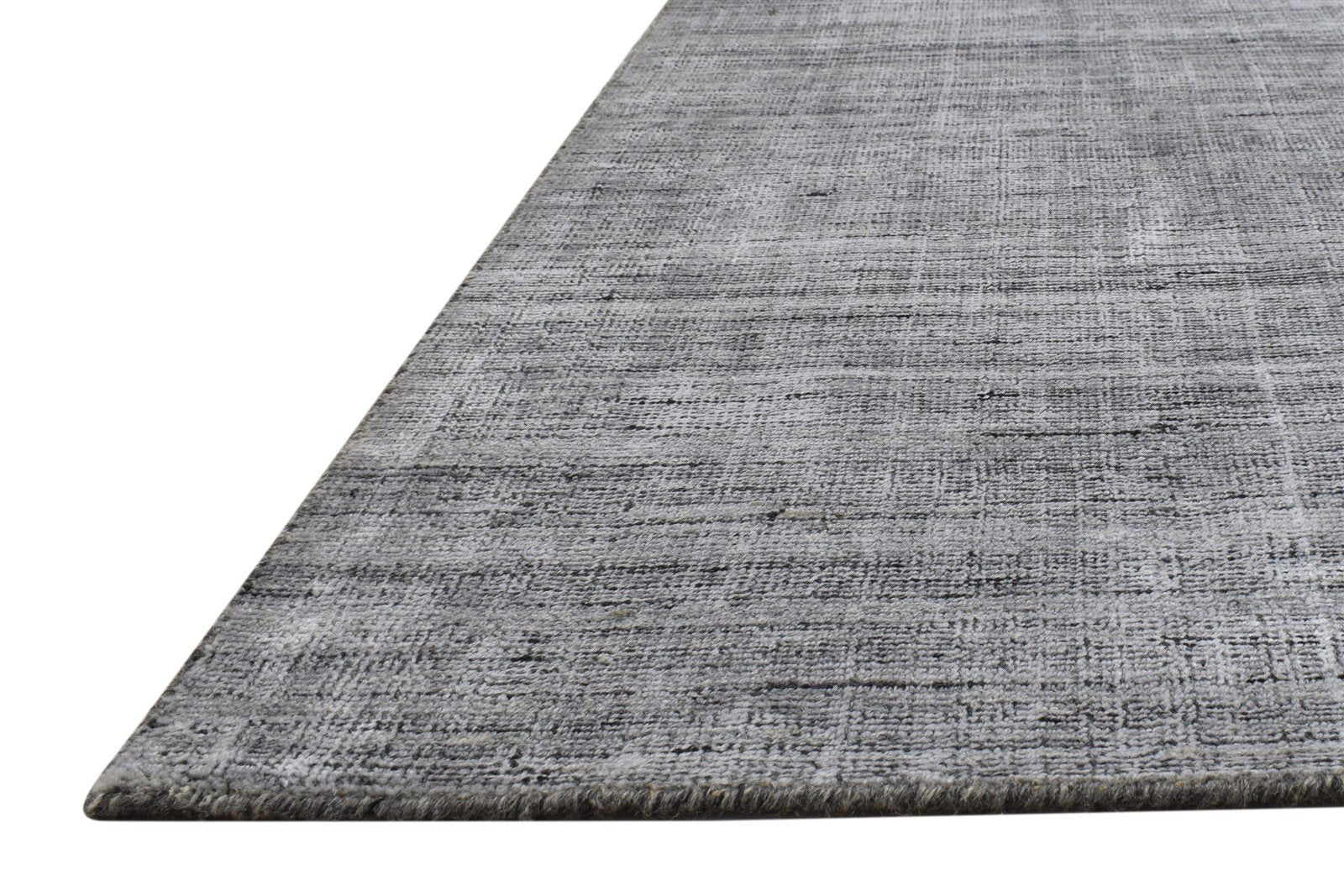 5X6 Rug Wool / Silk Dark Grey Modern Handloom Scandinavian Solid Room Size Area Rug