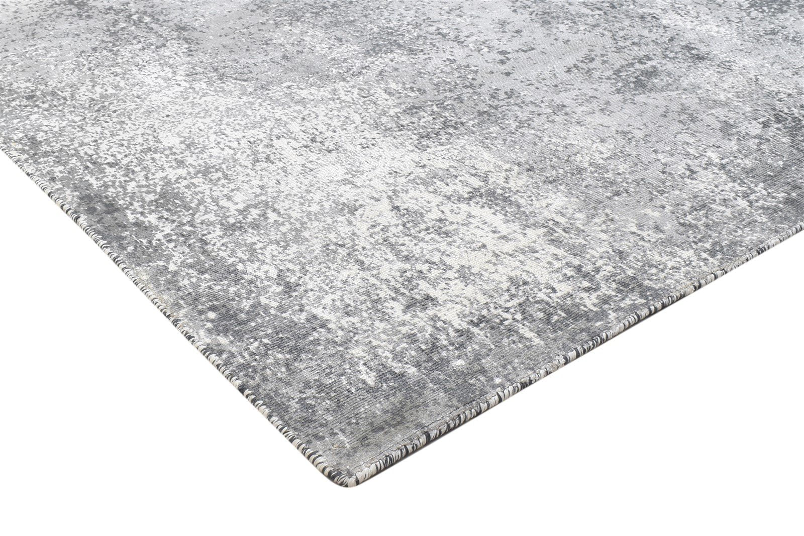 Dark Grey Silk Rug 4' X 6' Modern Handloom Indian Abstract Room Size Carpet Area Rug
