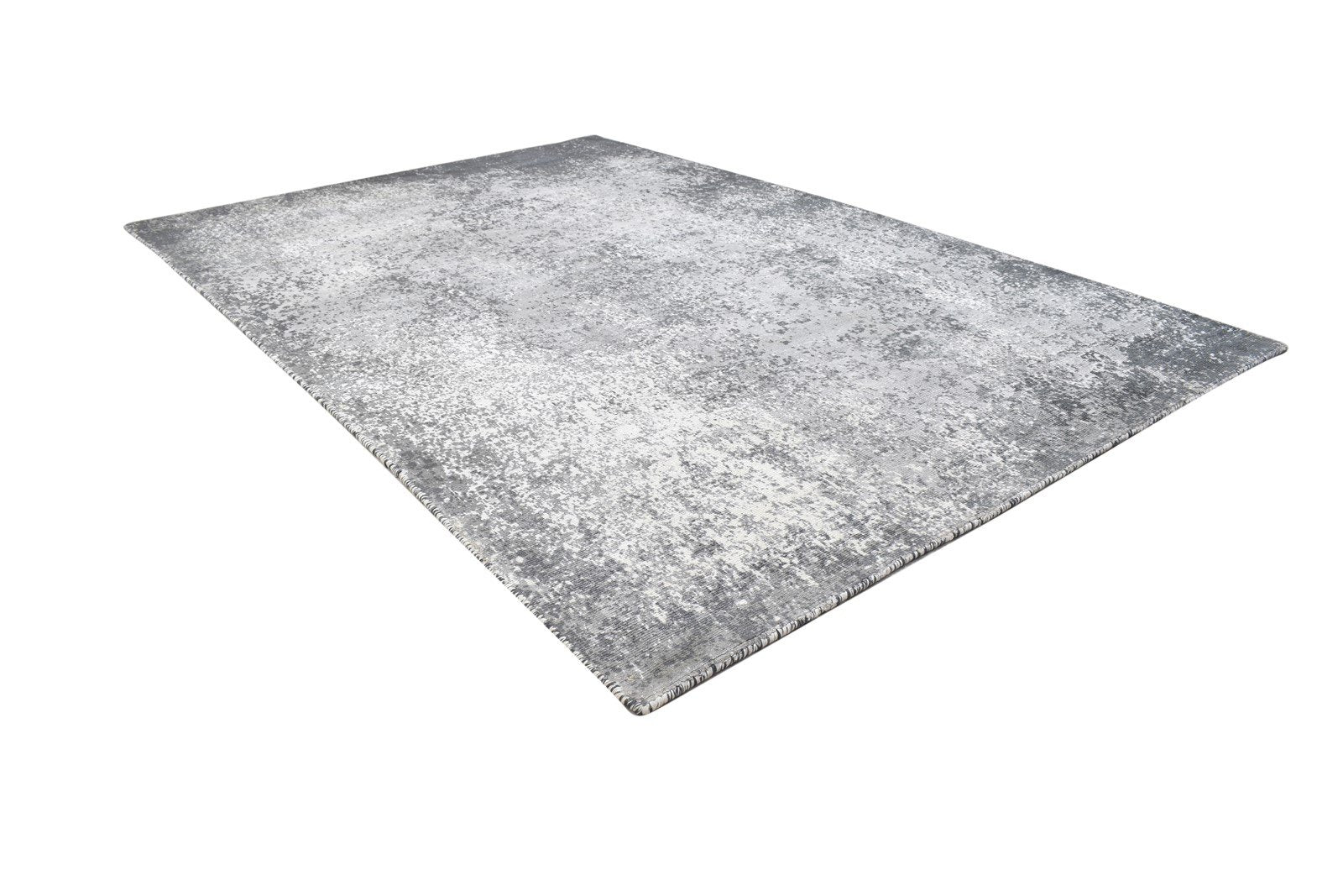 Dark Grey Silk Rug 4' X 6' Modern Handloom Indian Abstract Room Size Carpet Area Rug