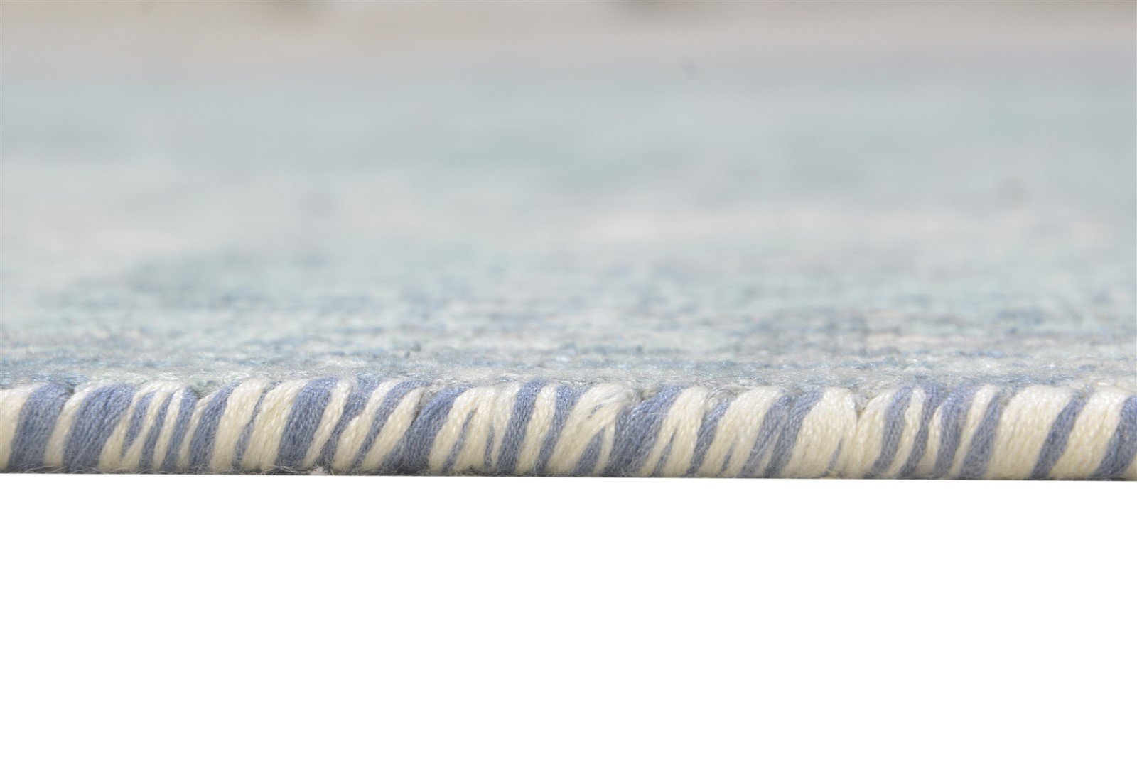 Blue Silk Rug 4' X 6' Modern Hand Woven Indian Abstract Room Size Carpet Area Rug