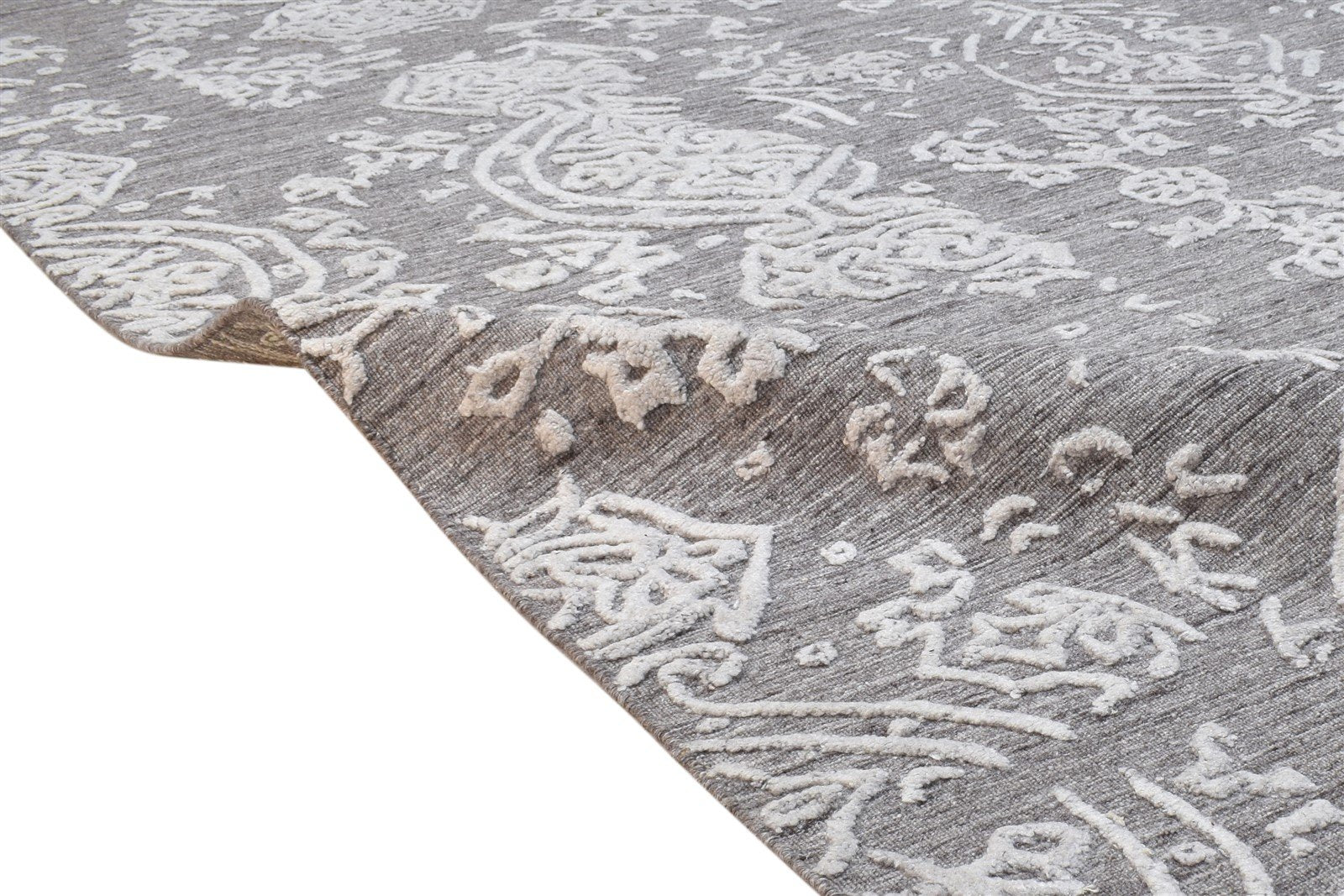 Handloom Grey Polypropylene Rug 5' X 8' Modern French Abstract Room Size Carpet Area Rug