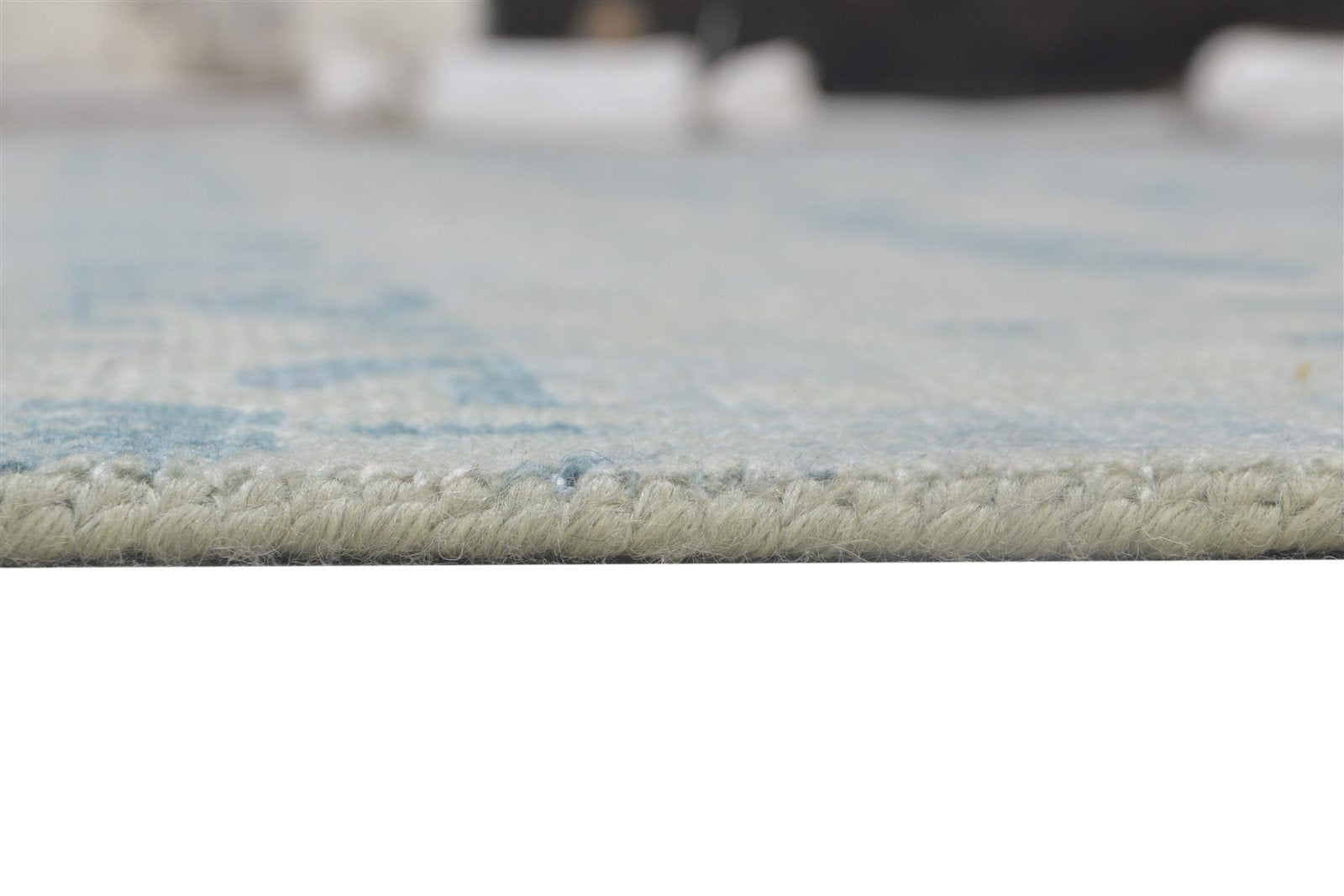 Blue Wool Rug 8' X 10' Modern Hand Knotted Moroccan Floral Large Carpet Area Rug