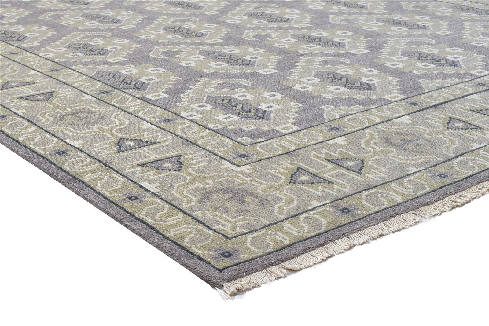 Wool Grey Rug 8' X 10' Persian Hand Knotted Oriental Paisley Large Carpet Area Rug