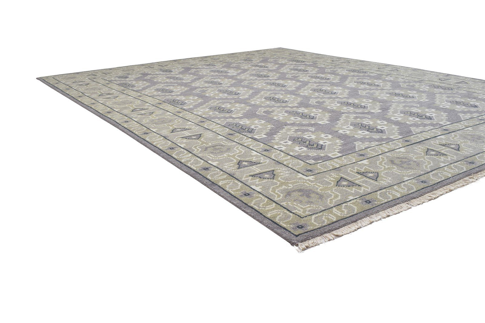Wool Grey Rug 8' X 10' Persian Hand Knotted Oriental Paisley Large Carpet Area Rug