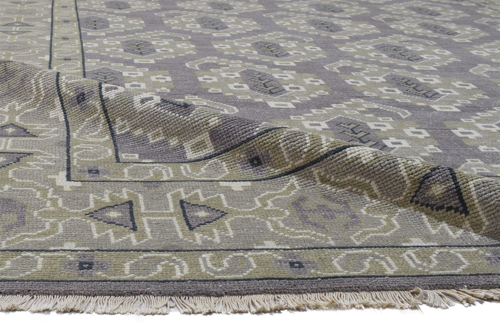 Wool Grey Rug 8' X 10' Persian Hand Knotted Oriental Paisley Large Carpet Area Rug