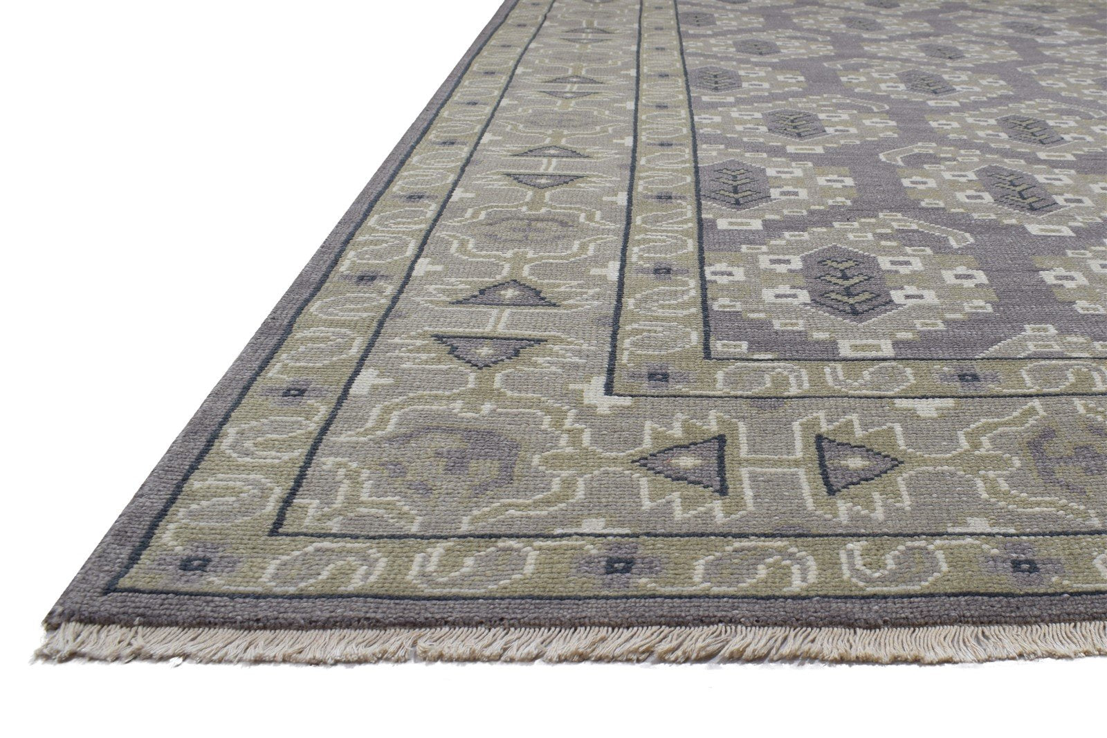 Wool Grey Rug 8' X 10' Persian Hand Knotted Oriental Paisley Large Carpet Area Rug