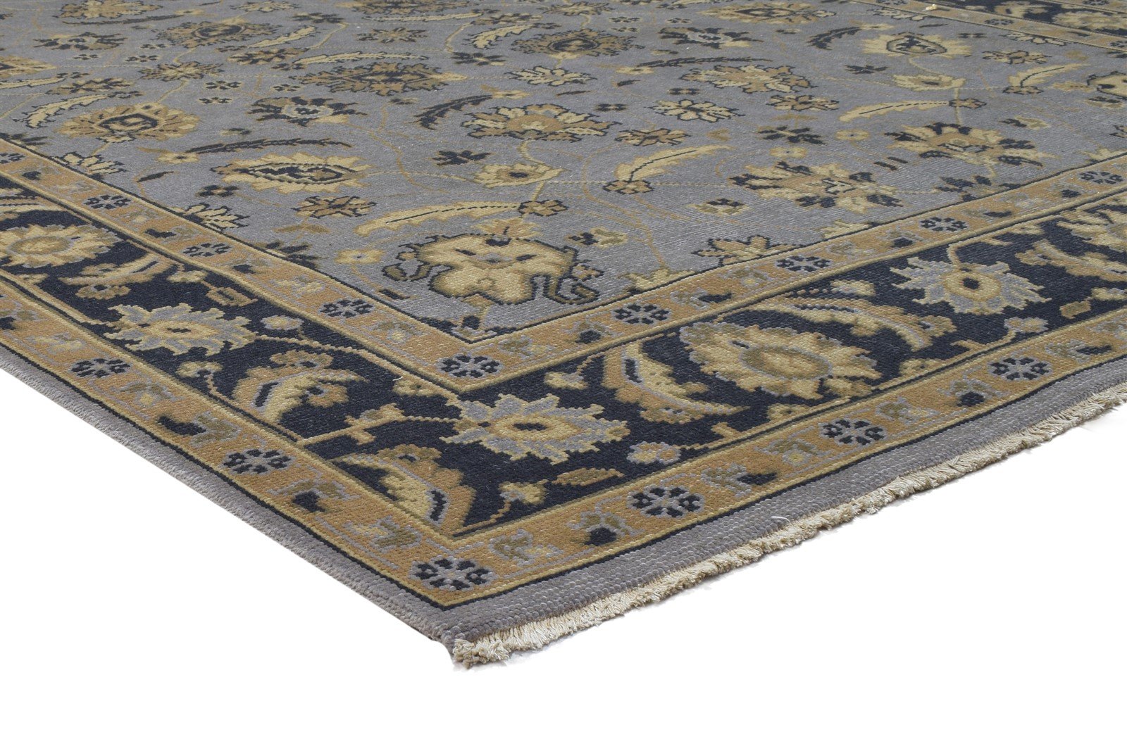 8' X 10' Rug Wool Grey Persian Hand Knotted Kashan Oriental Large Carpet Area Rug