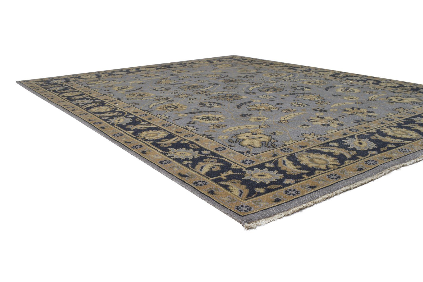 8' X 10' Rug Wool Grey Persian Hand Knotted Kashan Oriental Large Carpet Area Rug
