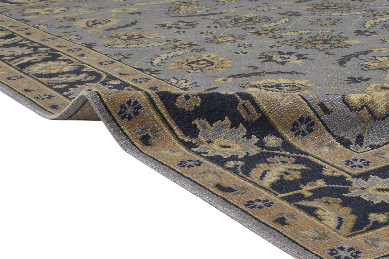 8' X 10' Rug Wool Grey Persian Hand Knotted Kashan Oriental Large Carpet Area Rug