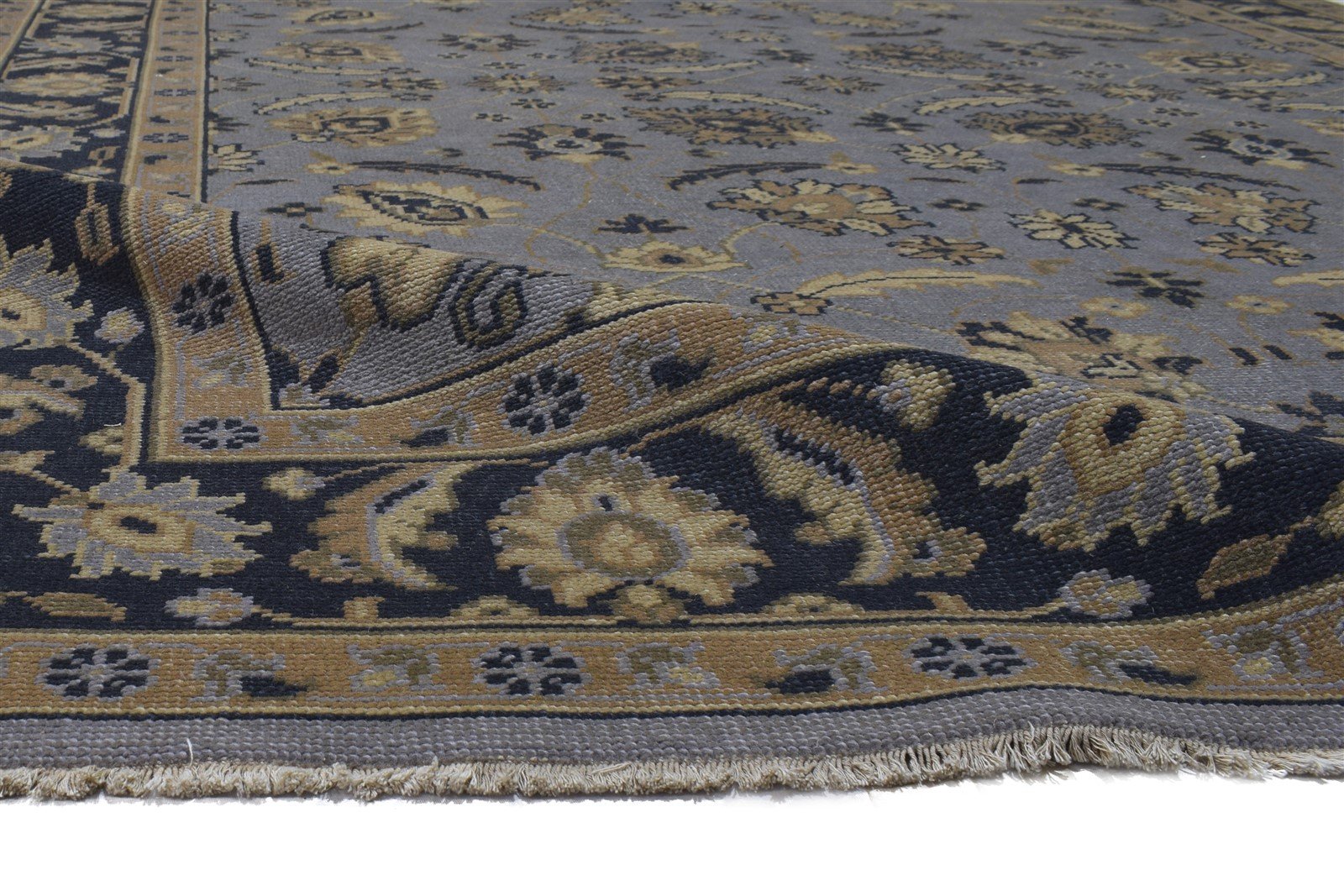 8' X 10' Rug Wool Grey Persian Hand Knotted Kashan Oriental Large Carpet Area Rug