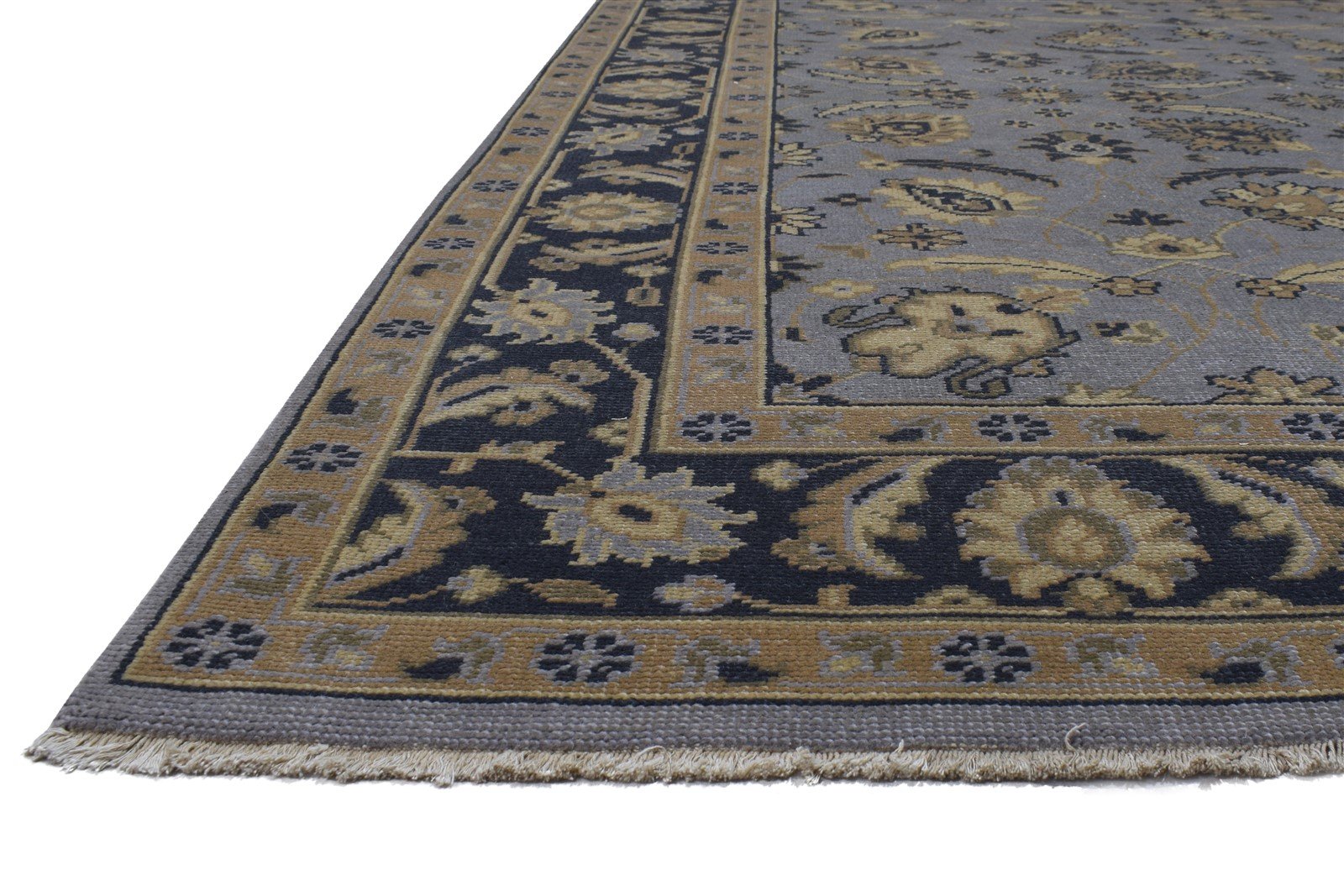 8' X 10' Rug Wool Grey Persian Hand Knotted Kashan Oriental Large Carpet Area Rug