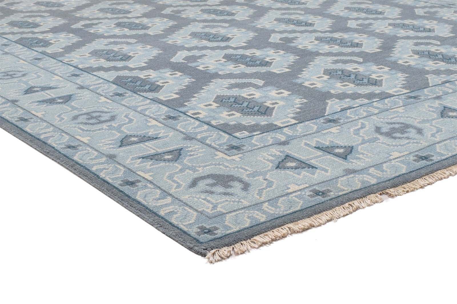 Hand Knotted Grey Wool Rug 8' X 10' Persian Oriental Paisley Large Carpet Area Rug