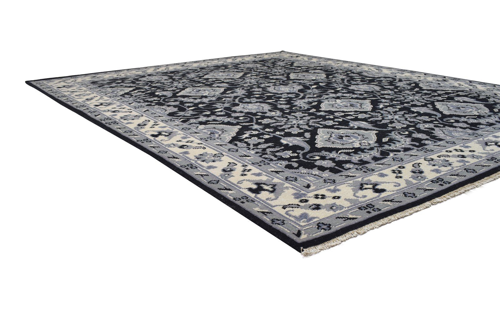 Wool Black Rug 8' X 10' Persian Hand Knotted Oushak Oriental Large Carpet Area Rug