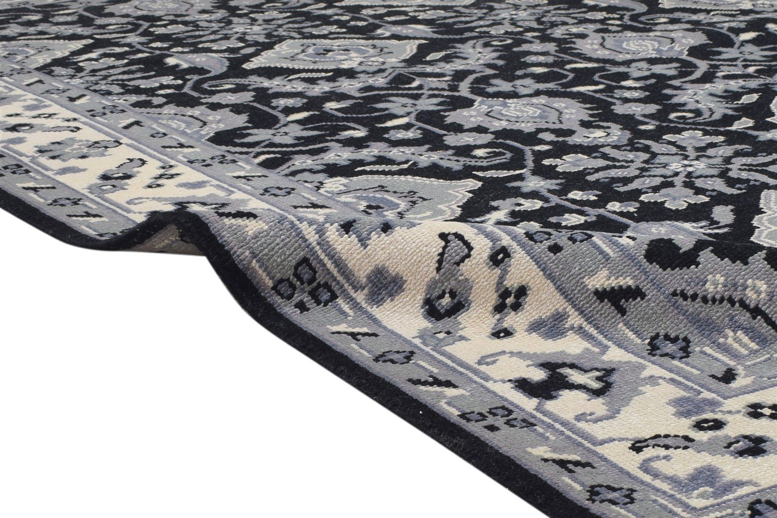 Wool Black Rug 8' X 10' Persian Hand Knotted Oushak Oriental Large Carpet Area Rug