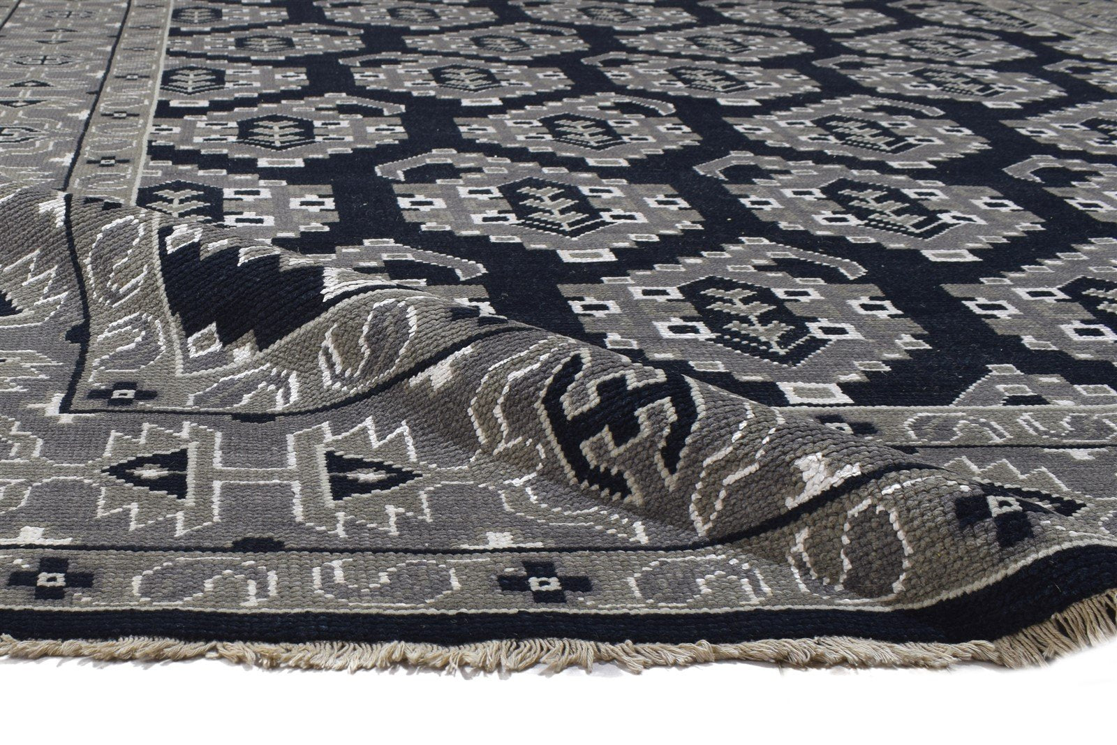 Hand Knotted Black Wool Rug 8' X 10' Persian Oriental Paisley Large Carpet Area Rug