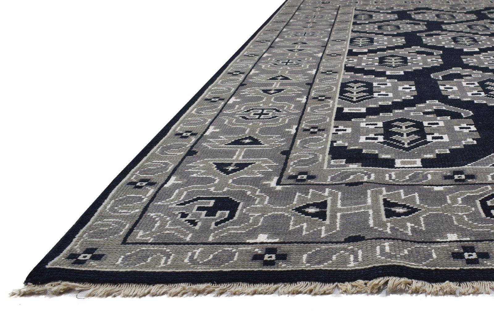Hand Knotted Black Wool Rug 8' X 10' Persian Oriental Paisley Large Carpet Area Rug