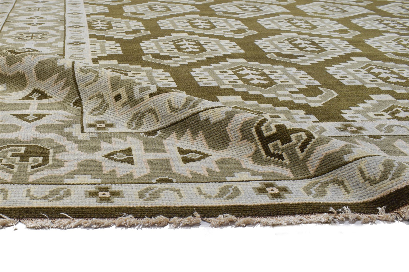 Green Wool Rug 8' X 10' Persian Hand Knotted Oriental Paisley Large Carpet Area Rug