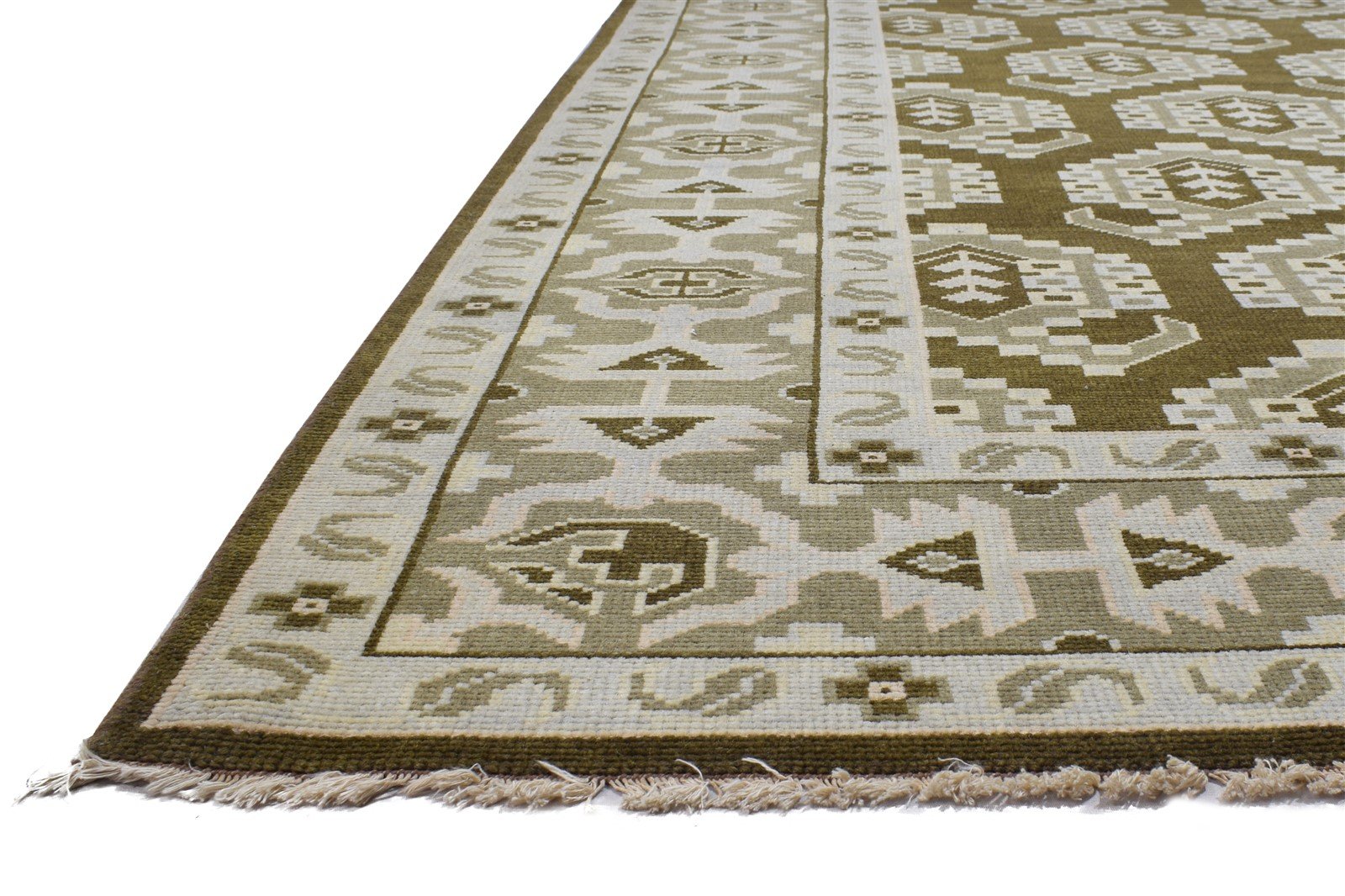 Green Wool Rug 8' X 10' Persian Hand Knotted Oriental Paisley Large Carpet Area Rug