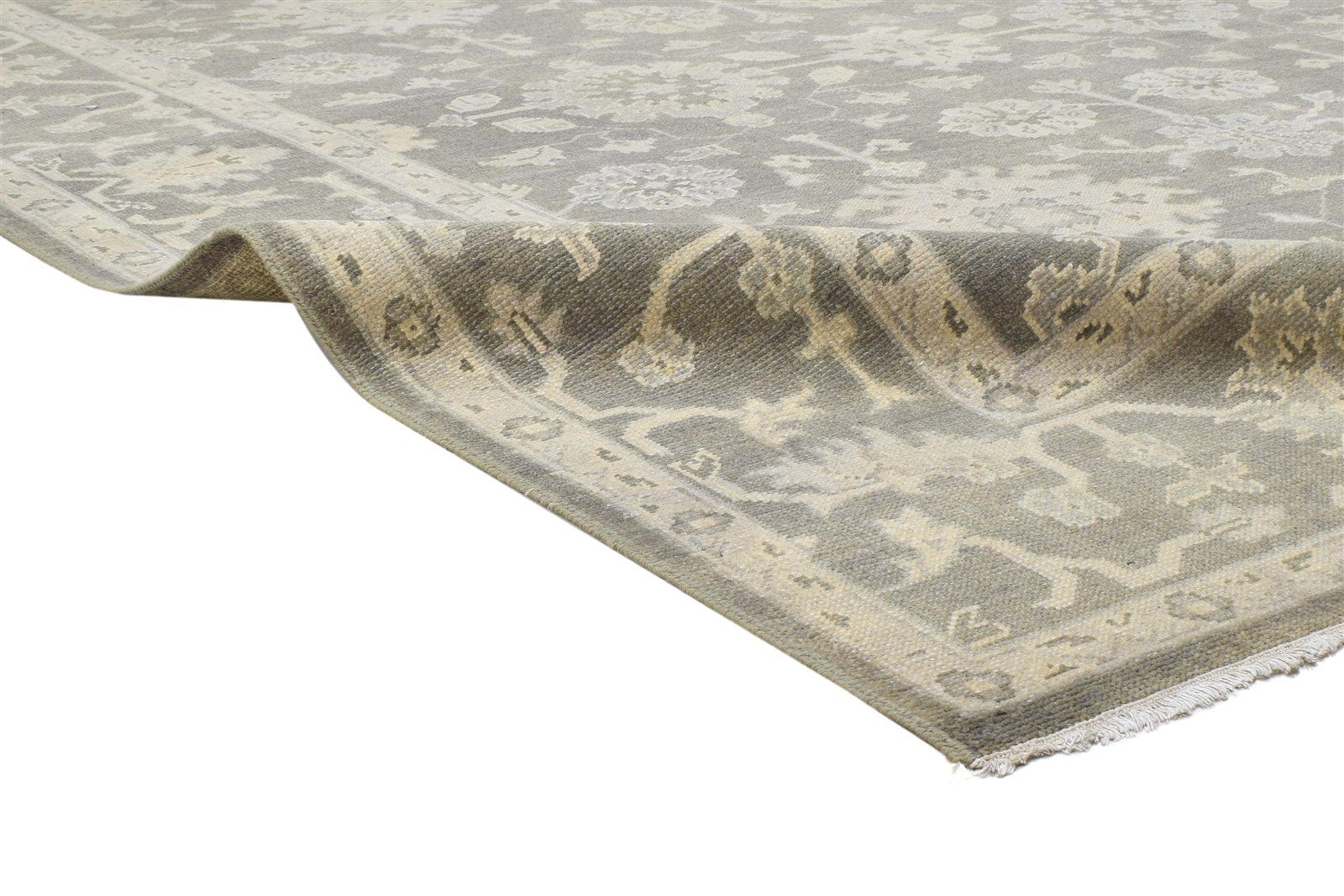 8' X 10' Rug Wool Grey Persian Hand Knotted Oushak Oriental Large Carpet Area Rug