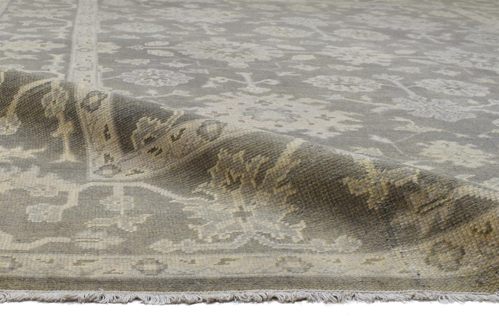8' X 10' Rug Wool Grey Persian Hand Knotted Oushak Oriental Large Carpet Area Rug