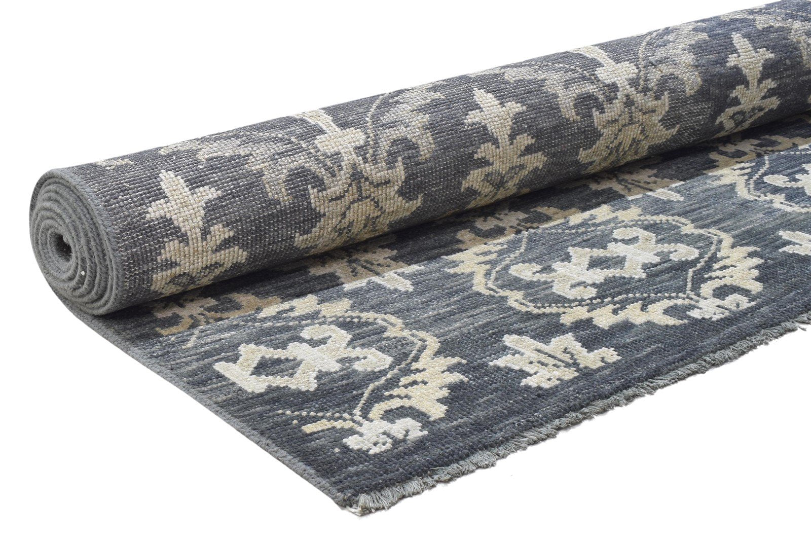 8' X 10' Rug Wool Charcoal Modern Hand Knotted Moroccan Trellis Large Carpet Area Rug
