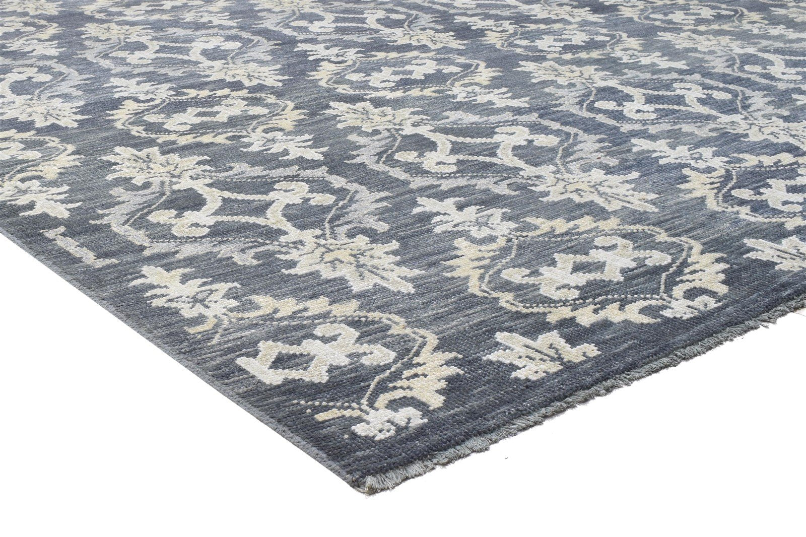 8' X 10' Rug Wool Charcoal Modern Hand Knotted Moroccan Trellis Large Carpet Area Rug