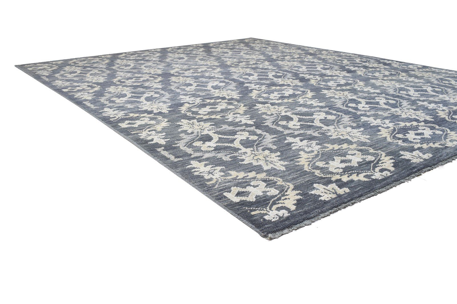 8' X 10' Rug Wool Charcoal Modern Hand Knotted Moroccan Trellis Large Carpet Area Rug