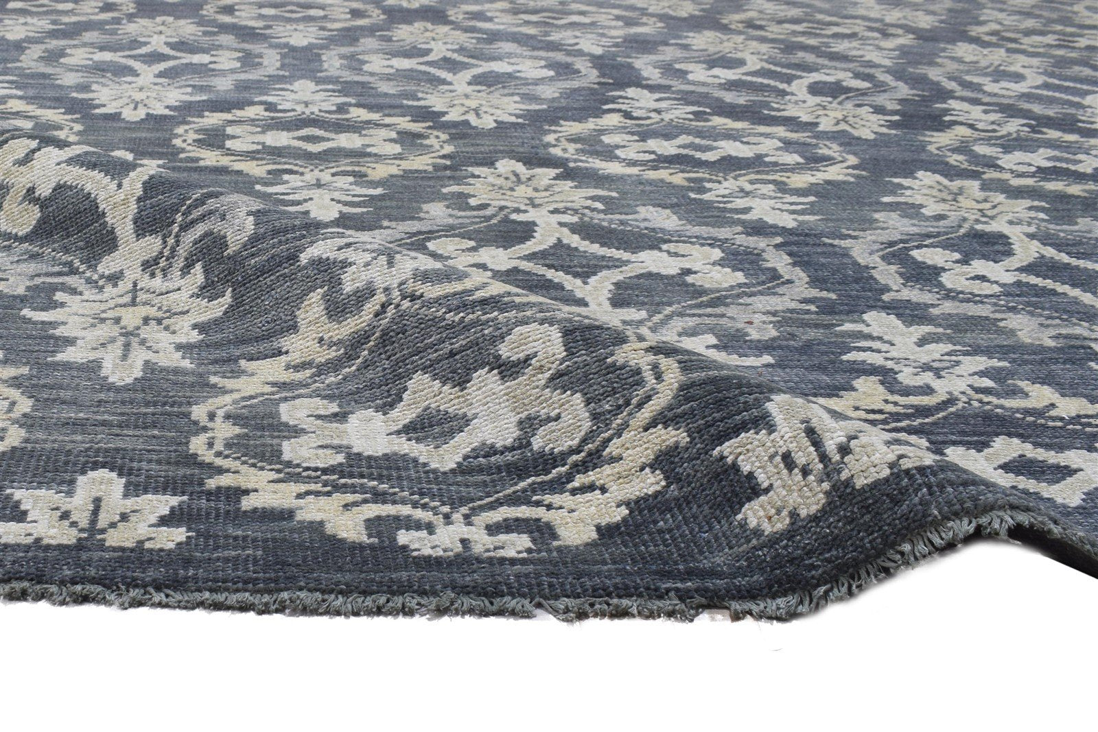 8' X 10' Rug Wool Charcoal Modern Hand Knotted Moroccan Trellis Large Carpet Area Rug