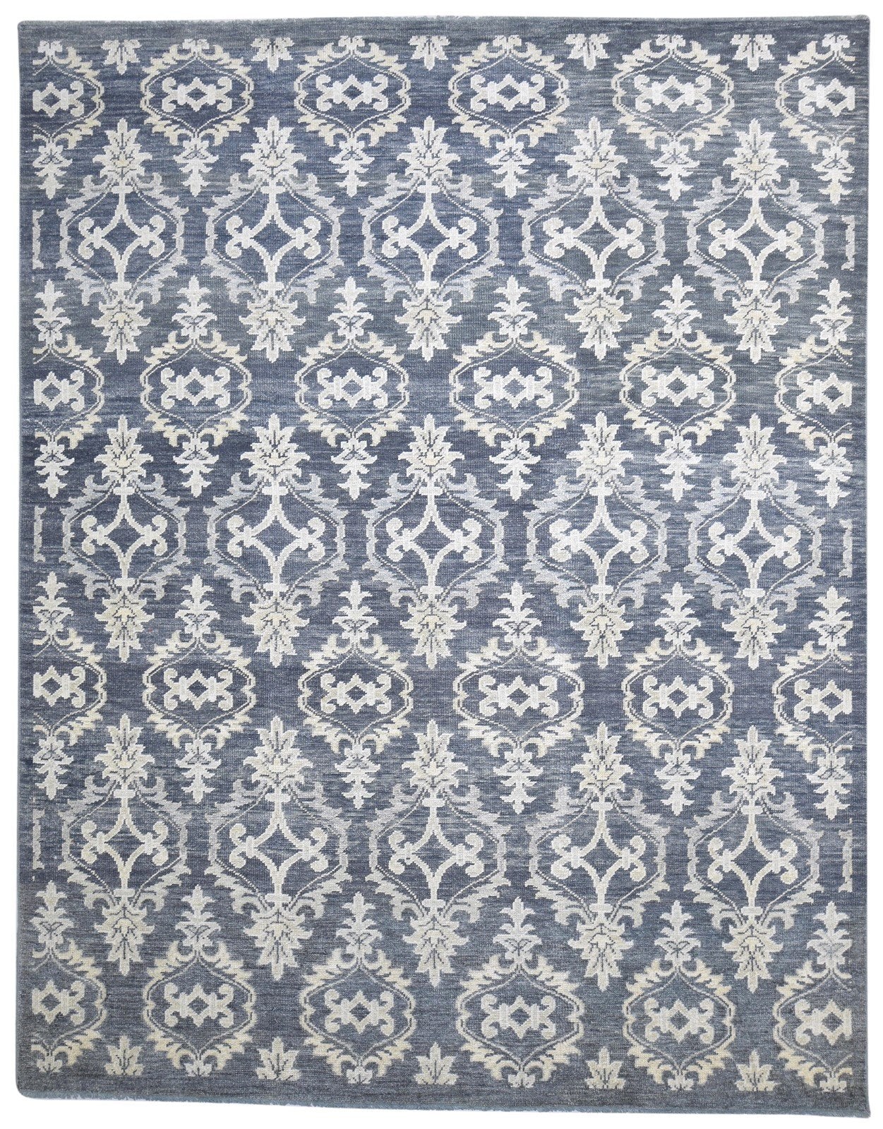 8' X 10' Rug Wool Charcoal Modern Hand Knotted Moroccan Trellis Large Carpet Area Rug