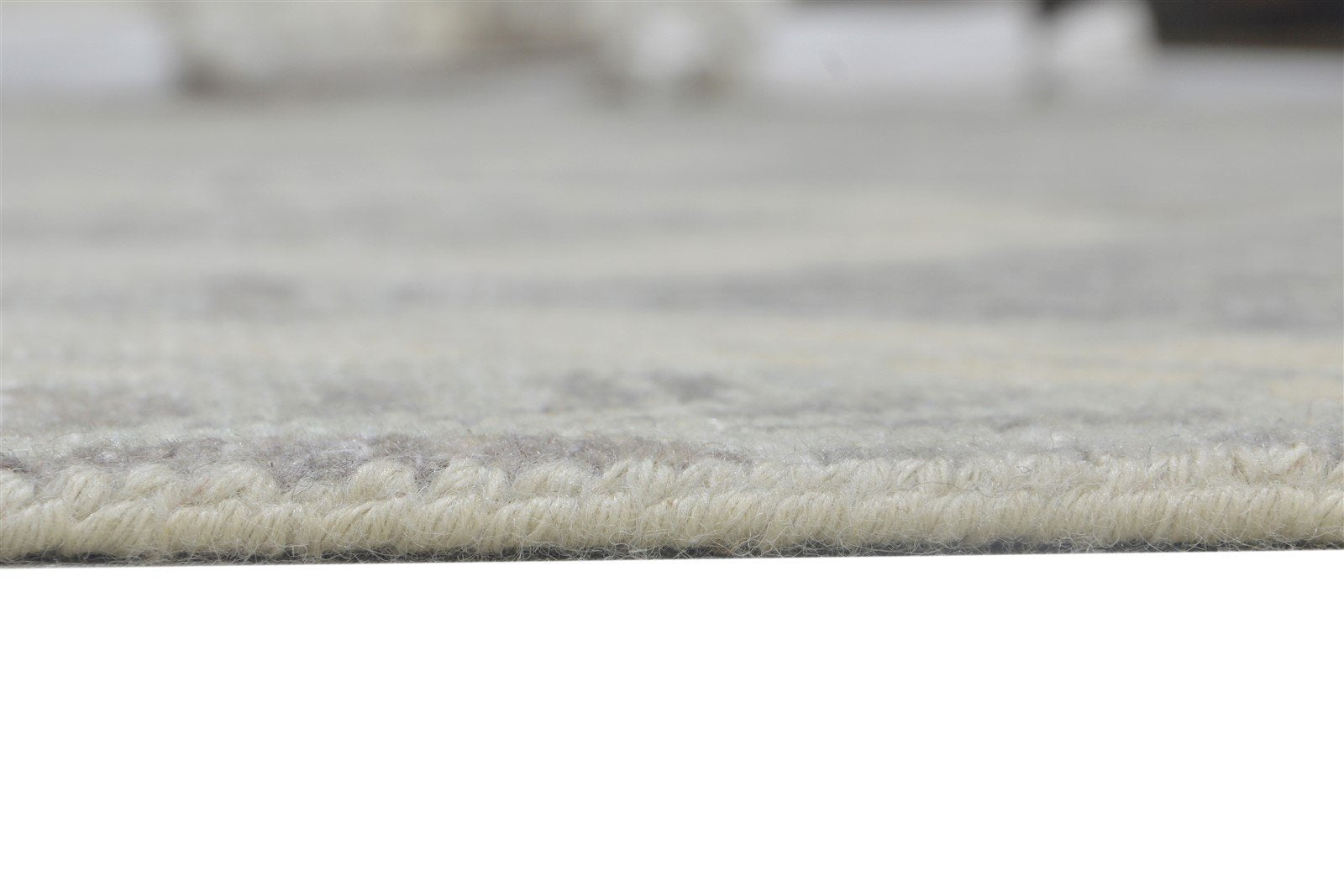 Hand Knotted Grey Wool Rug 8' X 9' Modern Moroccan Trellis Large Carpet Area Rug