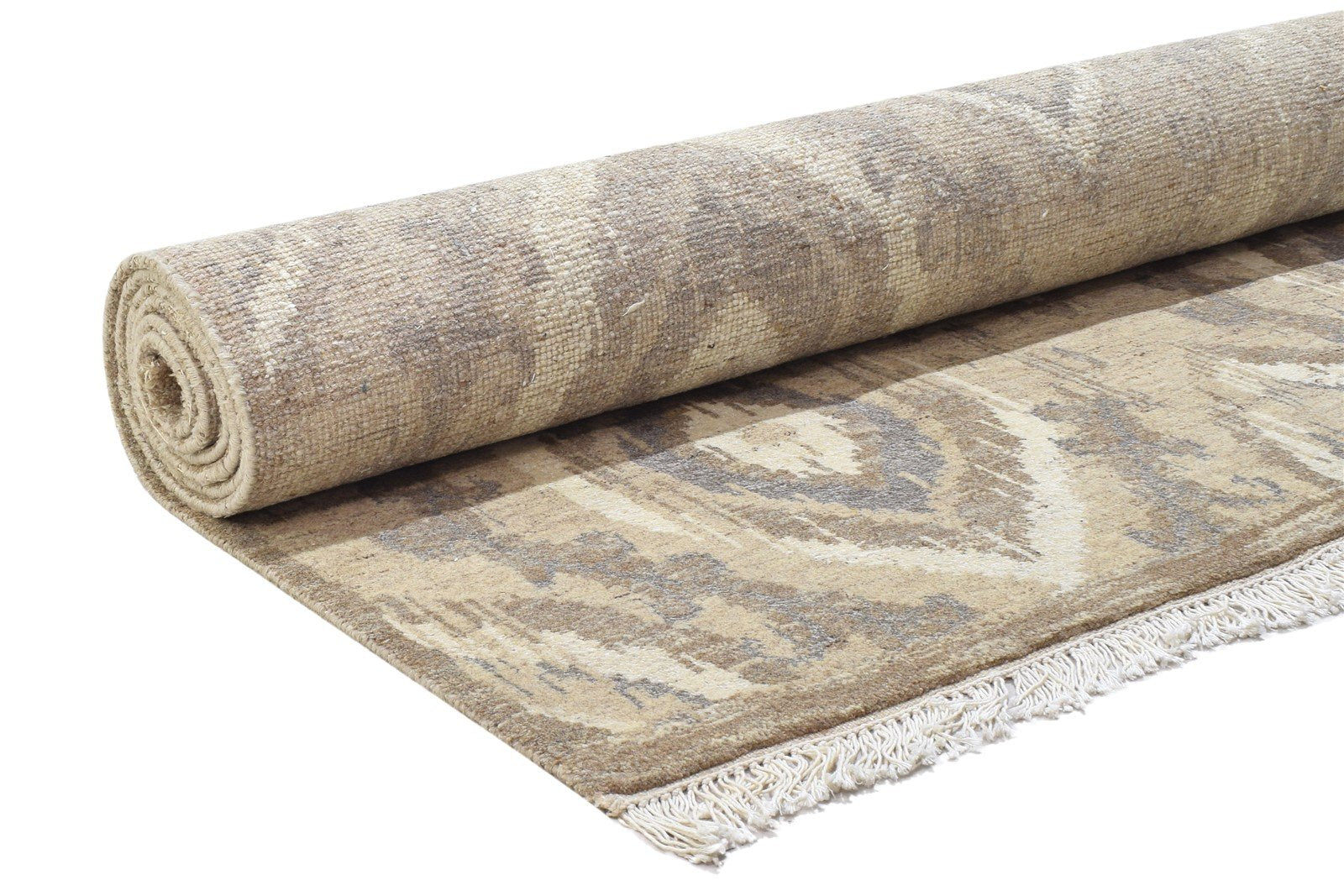 Beige Wool Rug 8' X 10' Modern Hand Knotted Moroccan Trellis Large Carpet Area Rug